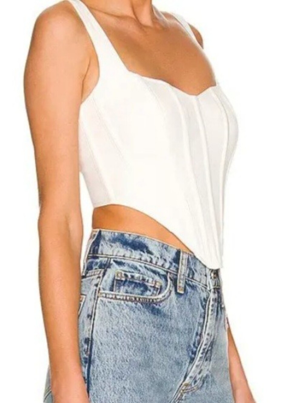 Bardot White Corset-Style Camisole Size Xl, Us 10